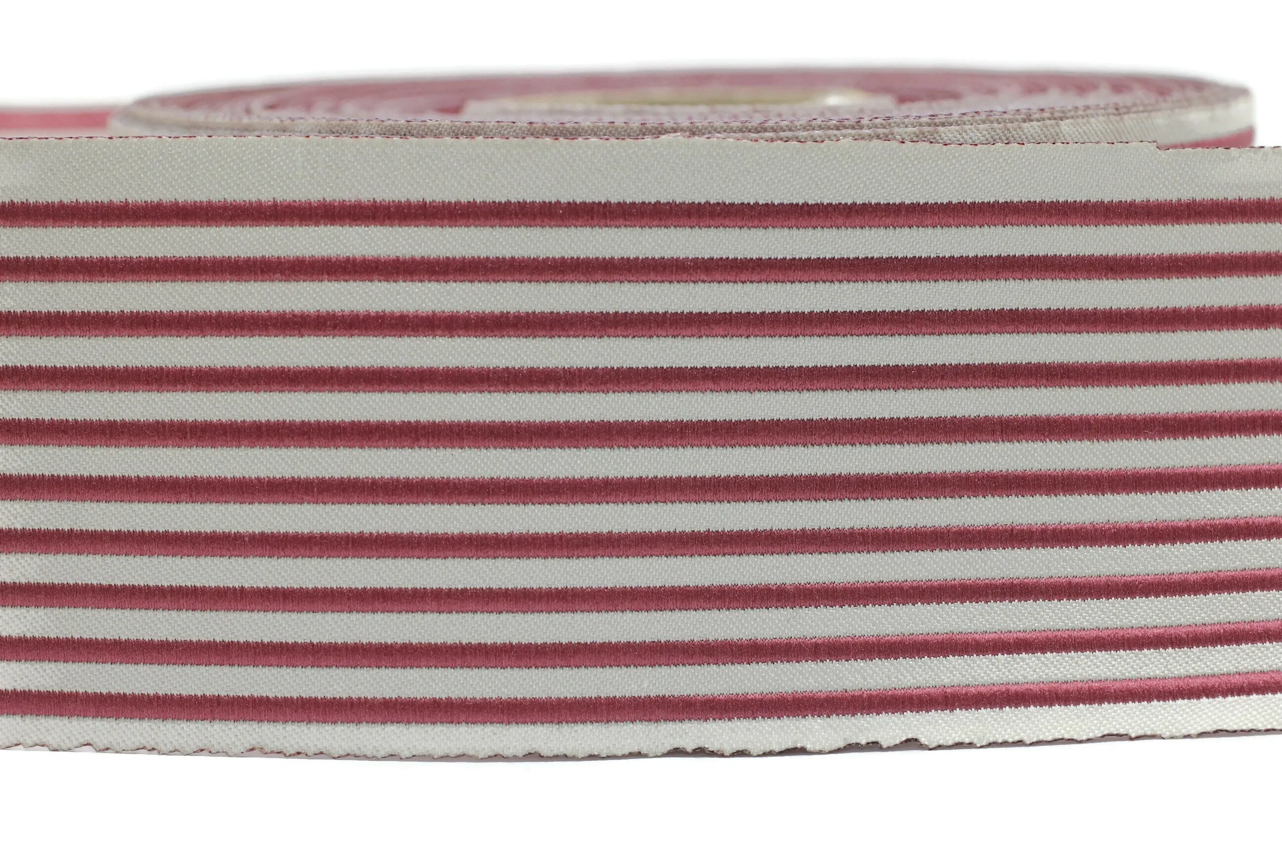 2.75" Pink Line Embroidered Drapery Trims, 70mm Jacquard Trims, Sewing Trim, Curtain trims, Jacquard Ribbons, Drapery Banding 70041 V11