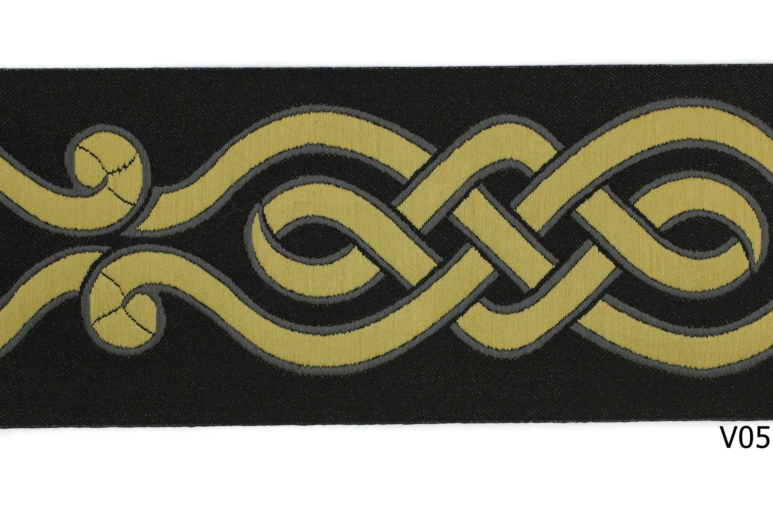 2.75" Spiral Embroidered Drapery Trims, 70mm Jacquard Trims, Sewing Trim, Curtain trims, Jacquard Ribbons, Drapery Banding 70001