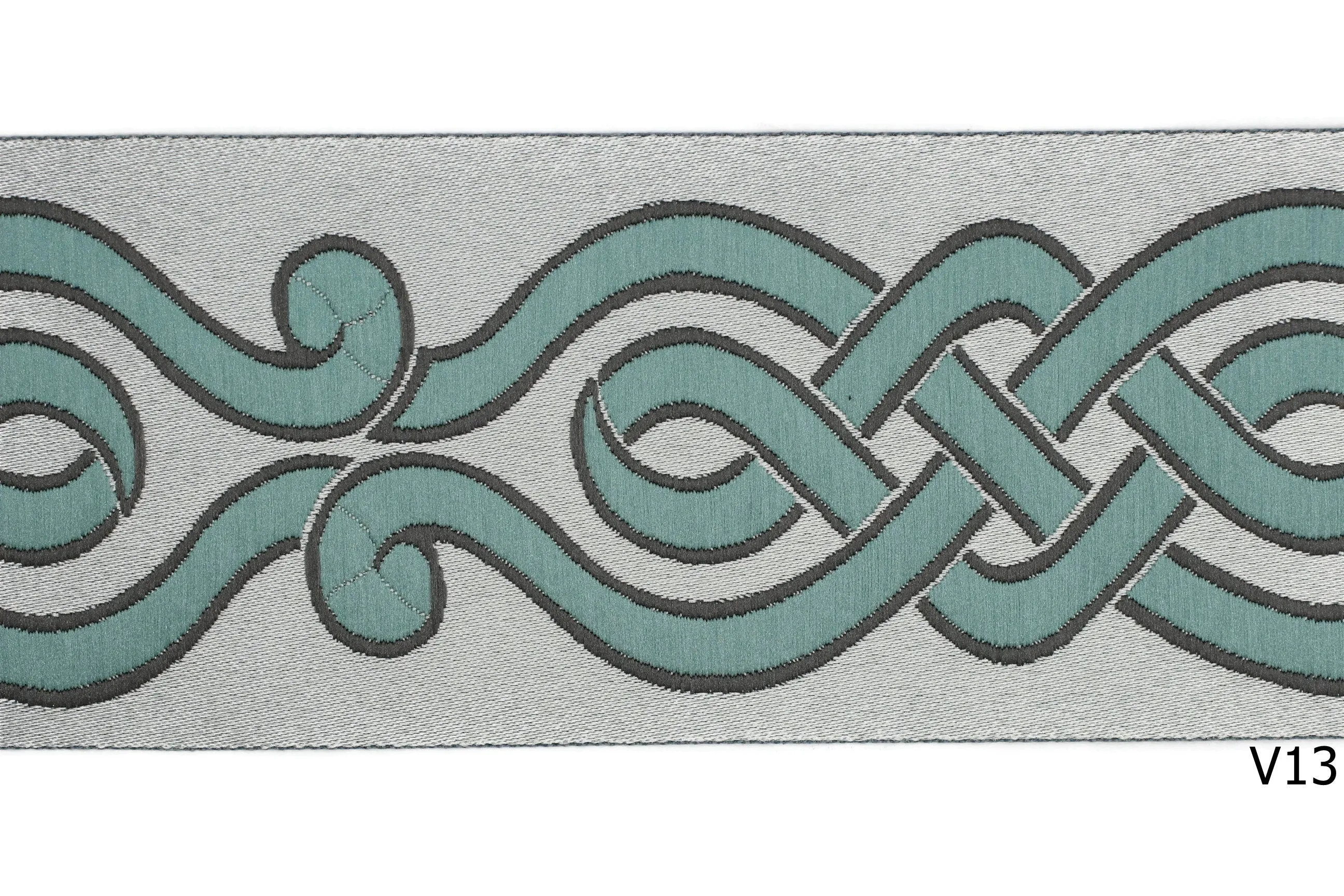 2.75" Spiral Embroidered Drapery Trims, 70mm Jacquard Trims, Sewing Trim, Curtain trims, Jacquard Ribbons, Drapery Banding 70001