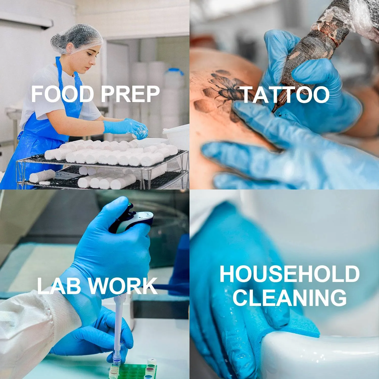 400 Count Disposable Nitrile Gloves, 3 mil, Latex-Free and Powder-Free, Fully Textured