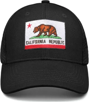 Adjustable State Flag Trucker Hat Mesh Baseball Cap with Embroidered Patch for Men Women
