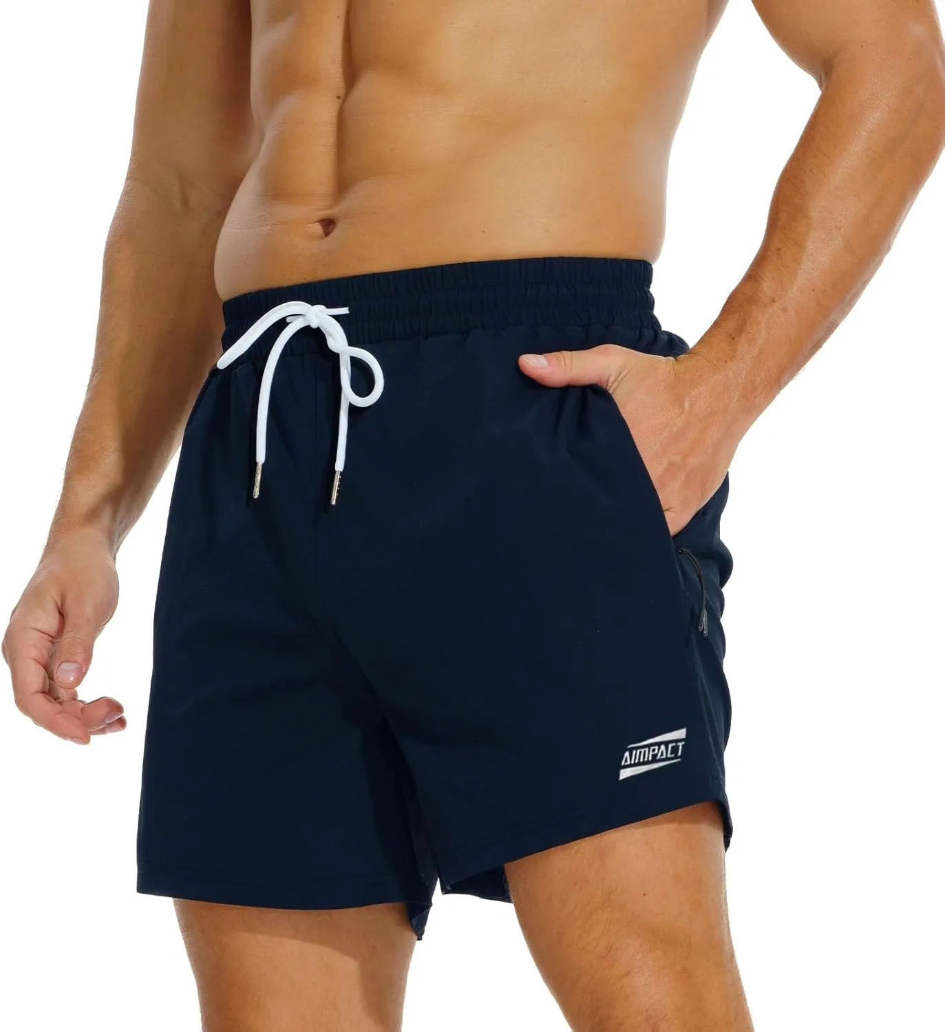 AIMPACT Men's Athletic Running Shorts Nylon Quick Dry Sports Tennis Shorts 5 Inch Lightweight Workout Gym Active Basketball
