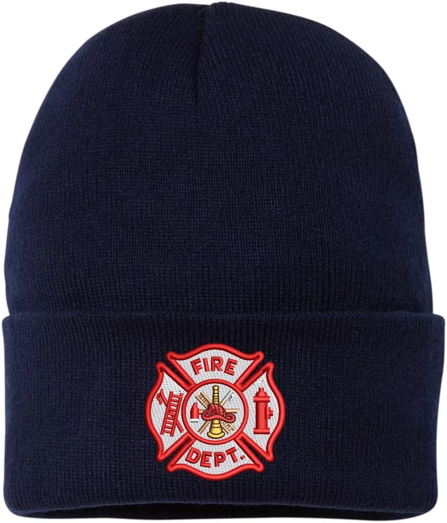 Army Universe Fire Department Beanie Embroidered FIRE DEPT Watch Cap - First Responder Winter Hat