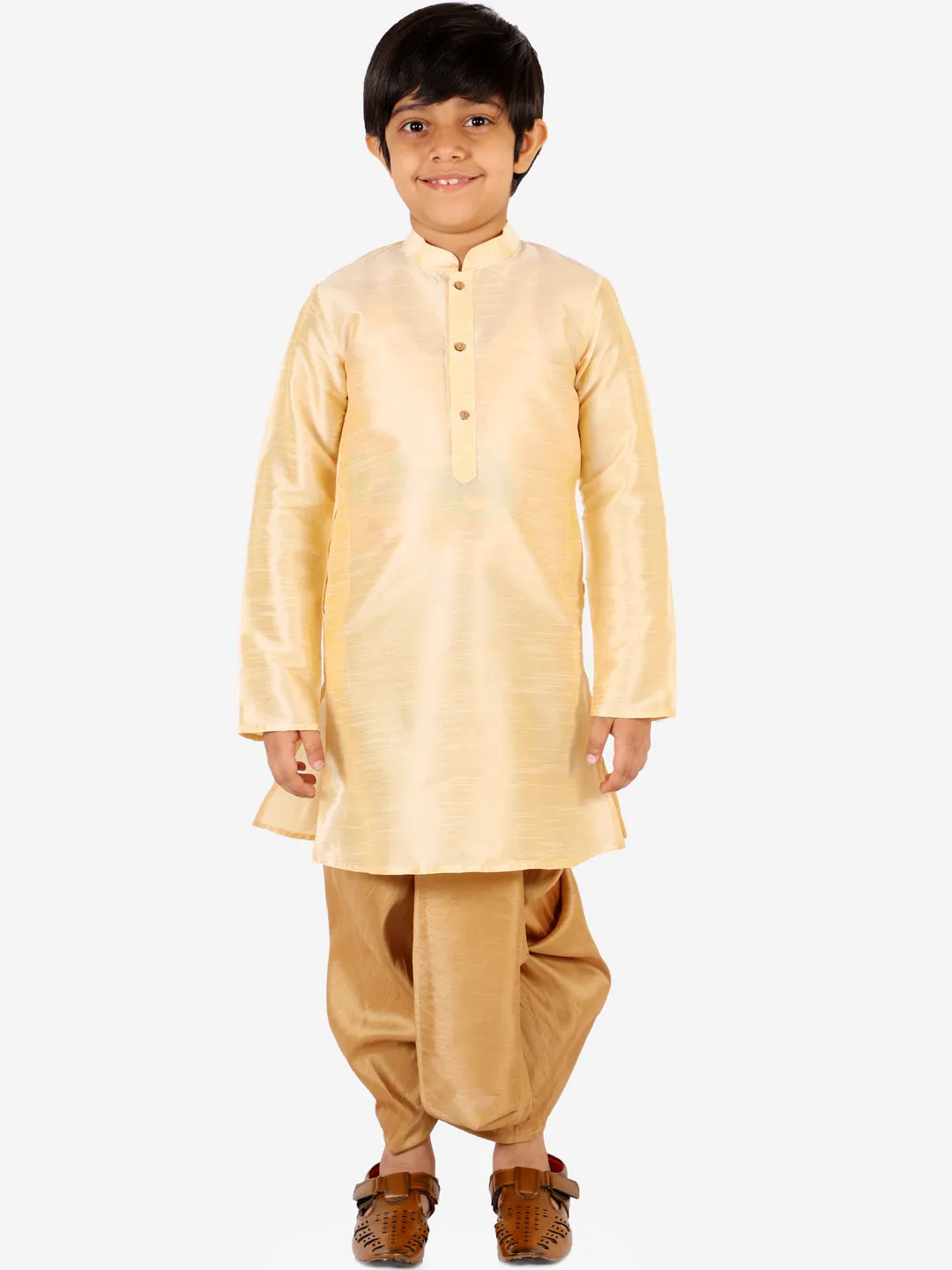 Boy's Rose Gold Traditional Dhoti - Vastramay Boys