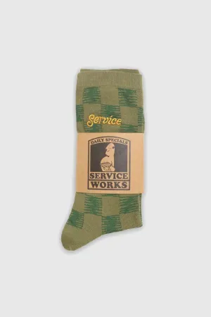 Checker Sock - Green Checker