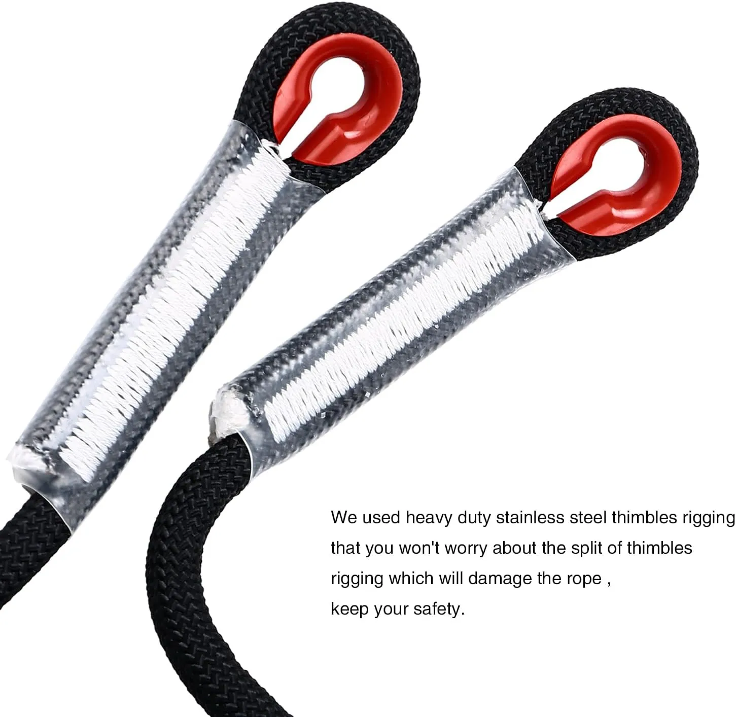 Climbing Rope 12mm 98Ft (30m) Static Climbing Rope Outdoor Rock Climbing Rope Braided Polyester Static Rock Climbing Rope High Strength Outdoor Rope for Rappelling Rescue Rope Black
