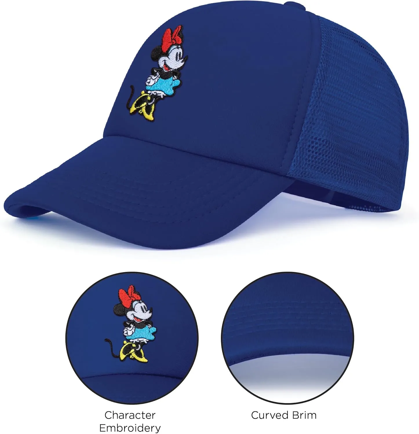 Disney Adult Trucker Hat, Minnie Mouse Mesh Snapback Baseball Cap
