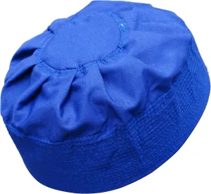 Gray Cotton-Blend Pleated Top 3.5in Tall Fabric Kufi Prayer Cap Beanie