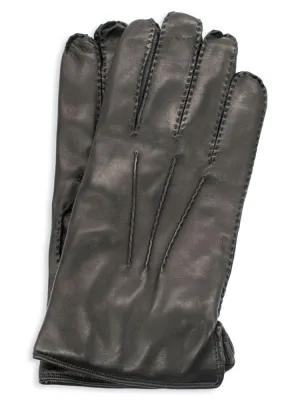 Handmade leather gloves with cashmere lining Portolano, black