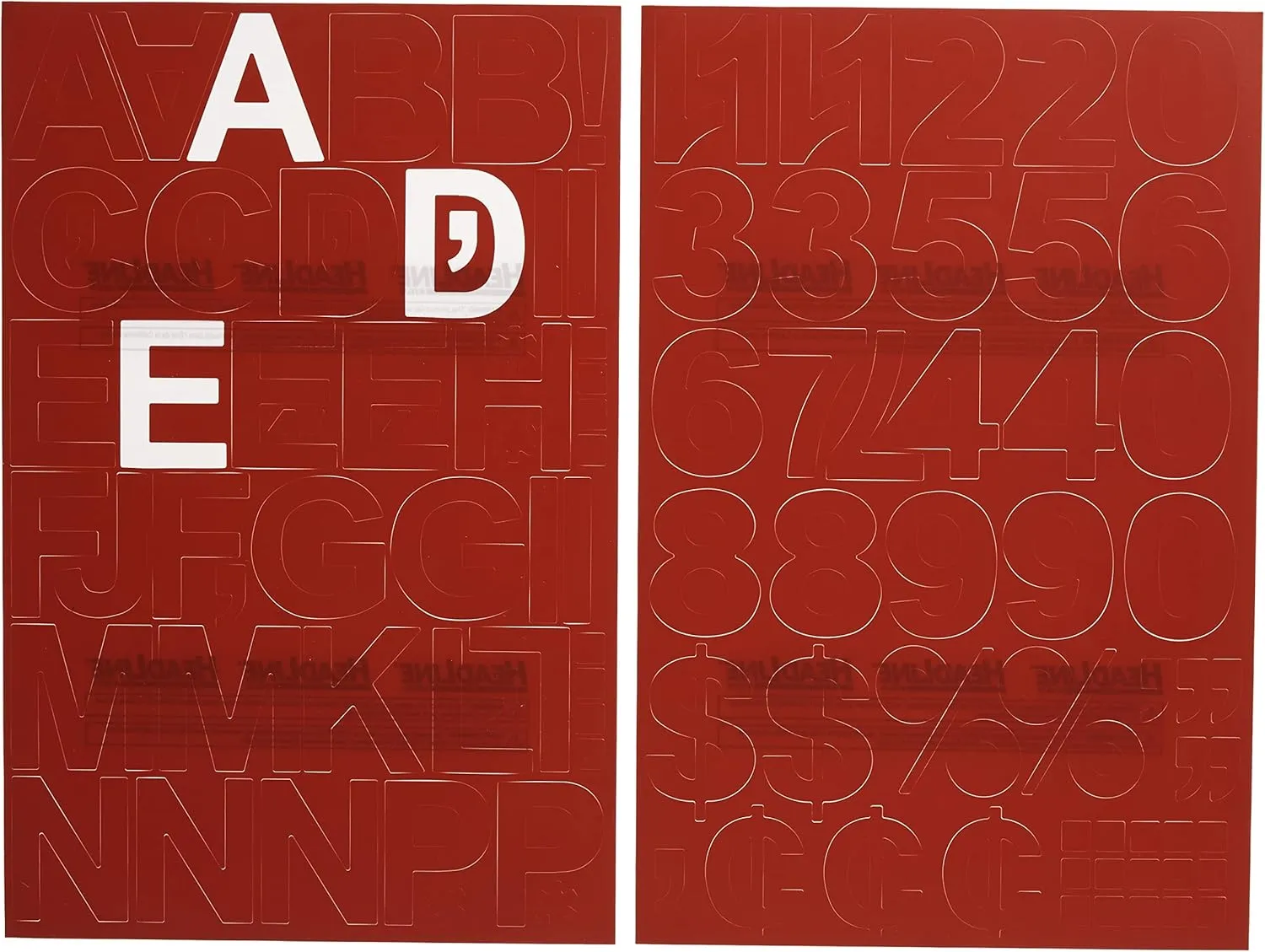 Headline Sign 31213 Stick-On Vinyl Letters and Numbers, Red, 2-Inch, Made in USA