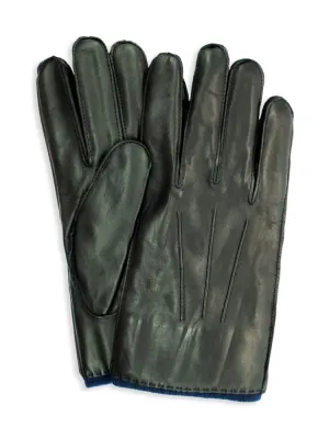 Leather gloves with cashmere lining Portolano, black