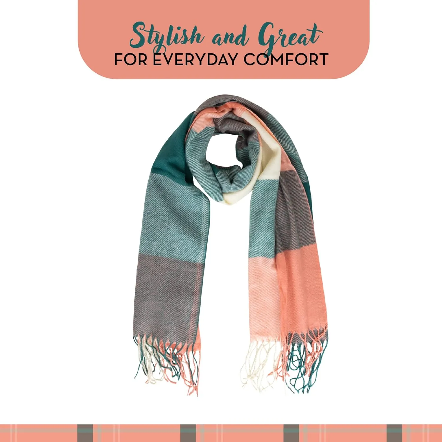 Market & Layne Cashmere Feel Winter Scarf - Warm Long Oversized Ladies Scarf for Cold Weather