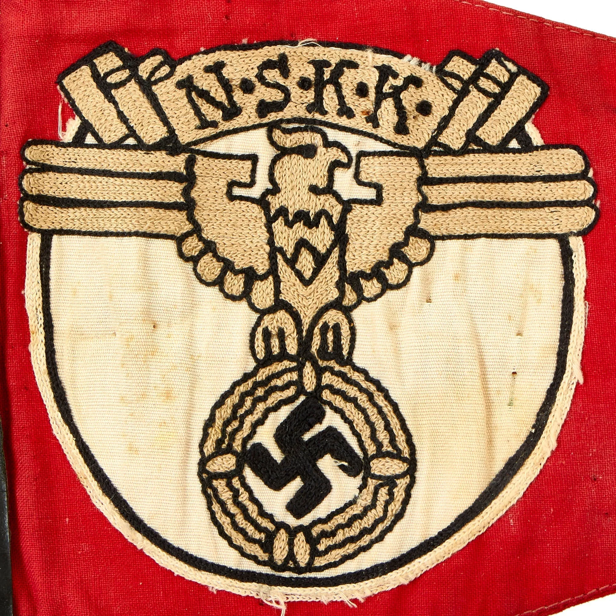 Original German WWII NSKK Vehicle Staff Car Pennant Flag - 8" x 13 ½"