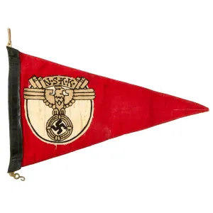 Original German WWII NSKK Vehicle Staff Car Pennant Flag - 8" x 13 ½"