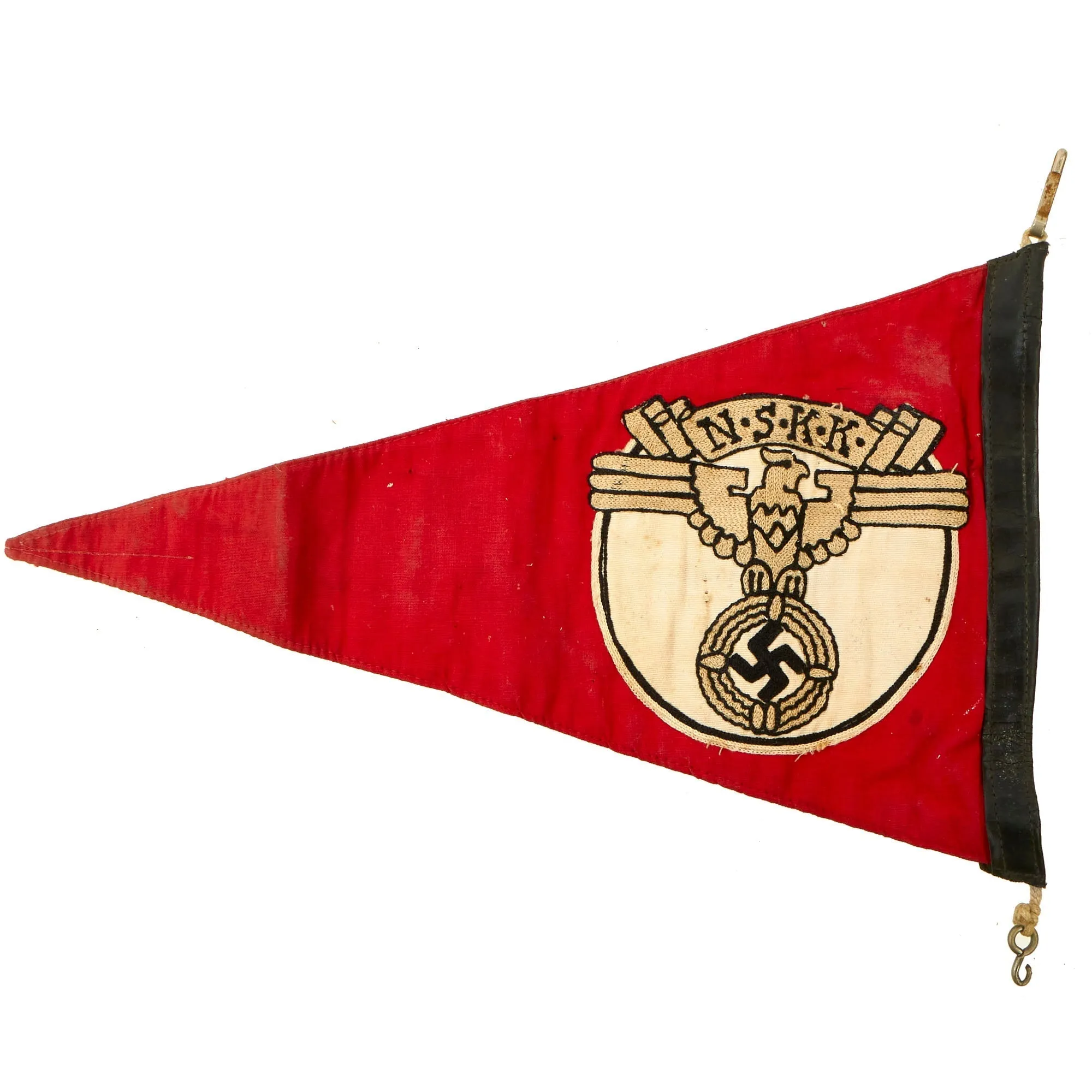 Original German WWII NSKK Vehicle Staff Car Pennant Flag - 8" x 13 ½"