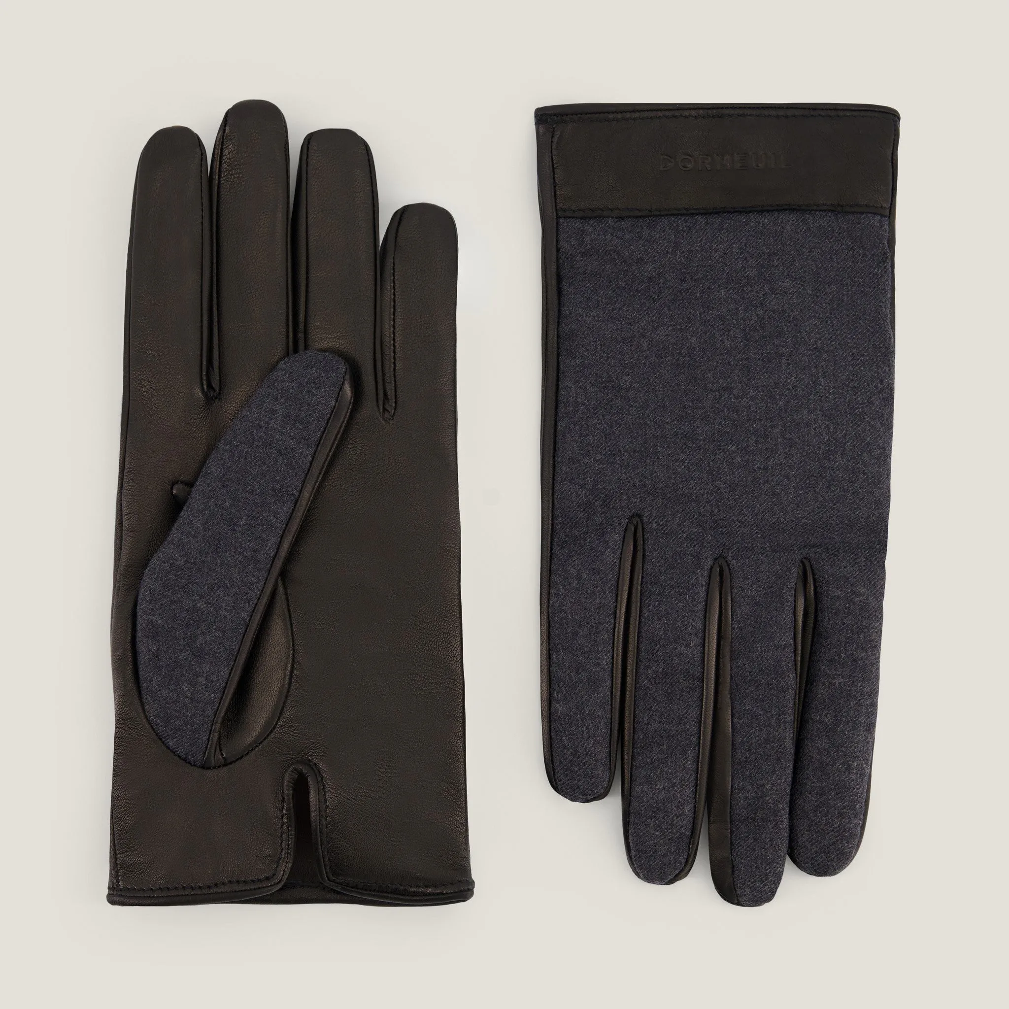 Pure Cashmere & Leather men's gloves
