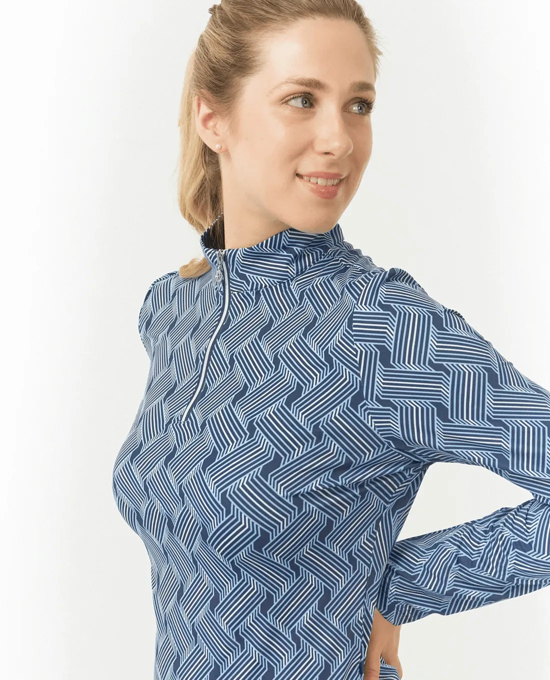 SIZE L - PURE GOLF Arusha Winter Midlayer Top 441 Optical Weave