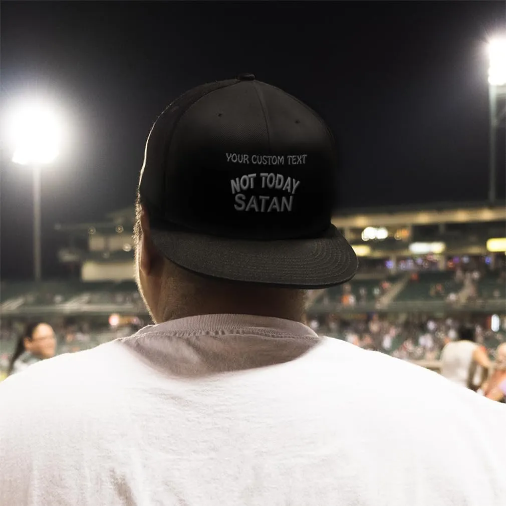 Snapback Hats for Men & Women Not Today Satan Acrylic Flat Bill Baseball Cap