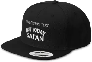Snapback Hats for Men & Women Not Today Satan Acrylic Flat Bill Baseball Cap