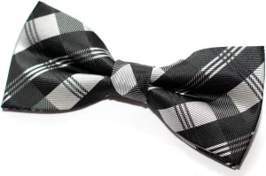 Tartan Plaid Patterns Woven Microfiber Pre-tied Bow Tie (4.5")
