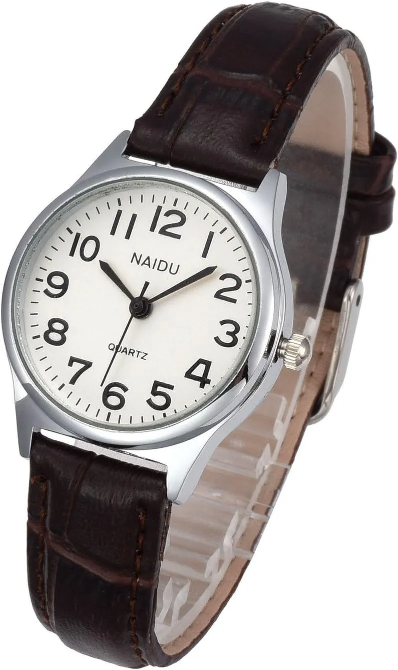 Top Plaza Womens Leather Watch,Fashion Casual Dress Watches,Roman Numerals Quartz Ladies Black Wrist Watch