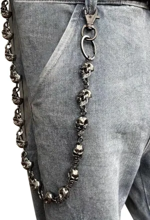 Wallet Chain - Wallet Chains for Men Women, Punk Trousers Pants Chain for Biker Heavy Skull Chain Belt Goth Accessories(Skull)