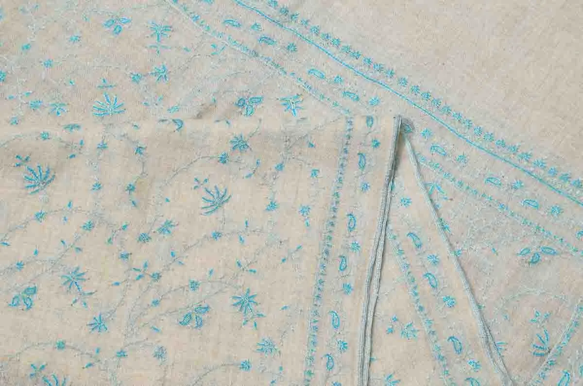 white jaali stole - 4756